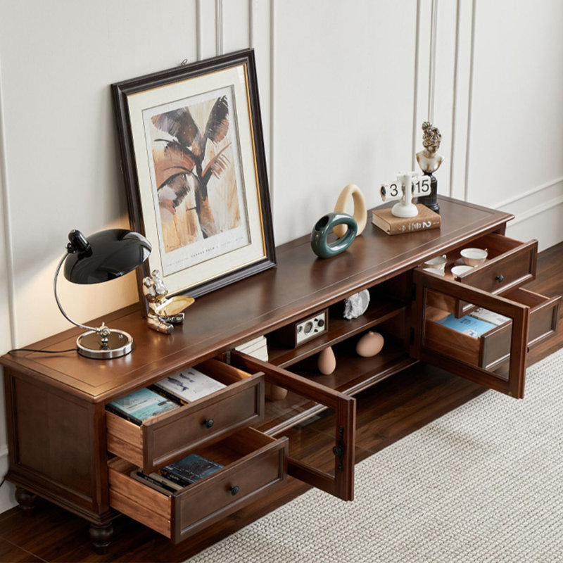 American style solid wood furniture TV cabinet, 70.87"