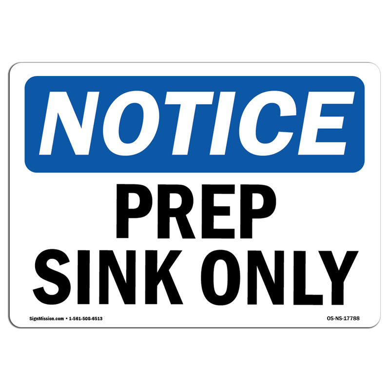Prep Sink Only Decal 18" X 12", 12" H x 18" W x 0.1" D