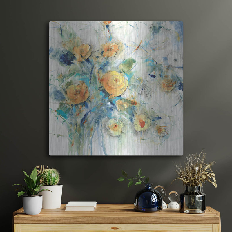 «Flower Study I» par Tim O'Toole, art mural en métal, H 24 po x l 24 po