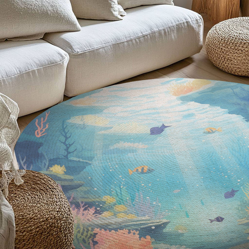 Tapis tressé Beneath the Waves, Rond 5 pi