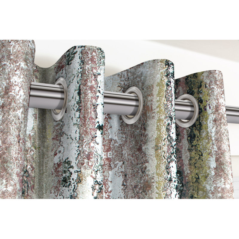 Liv Blackout Curtains / Drapes Pair, Width 228 x Drop 137cm, Pink/Yellow/White