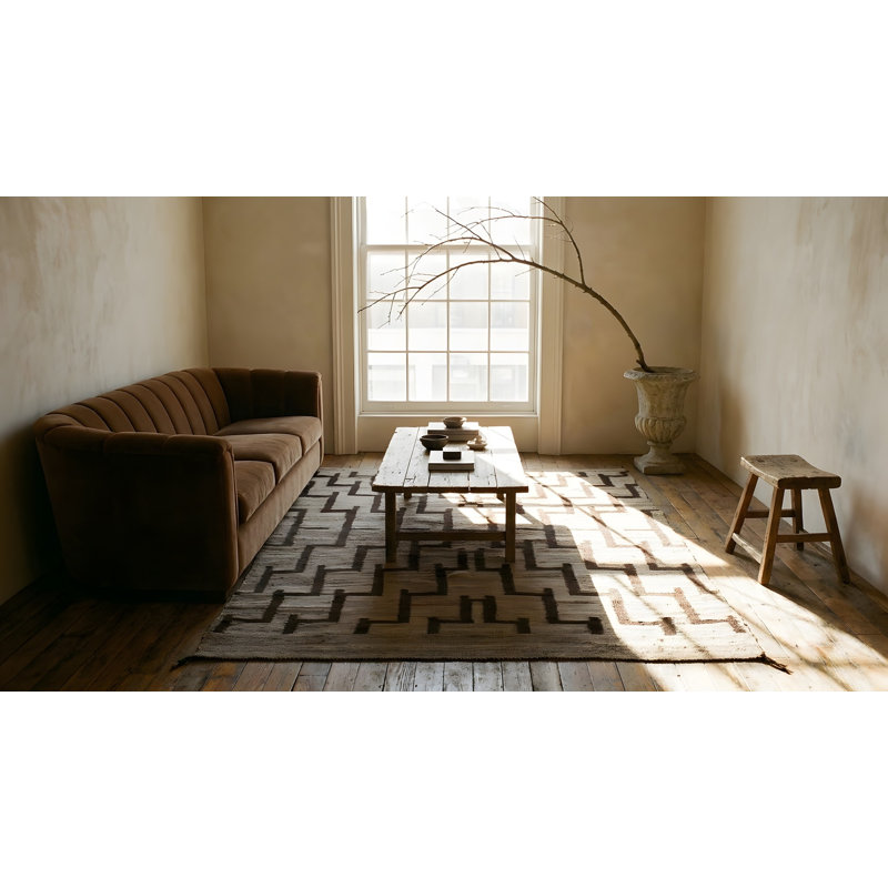 Antique Navajo American Geometric, Medallion Flat Weave Rug