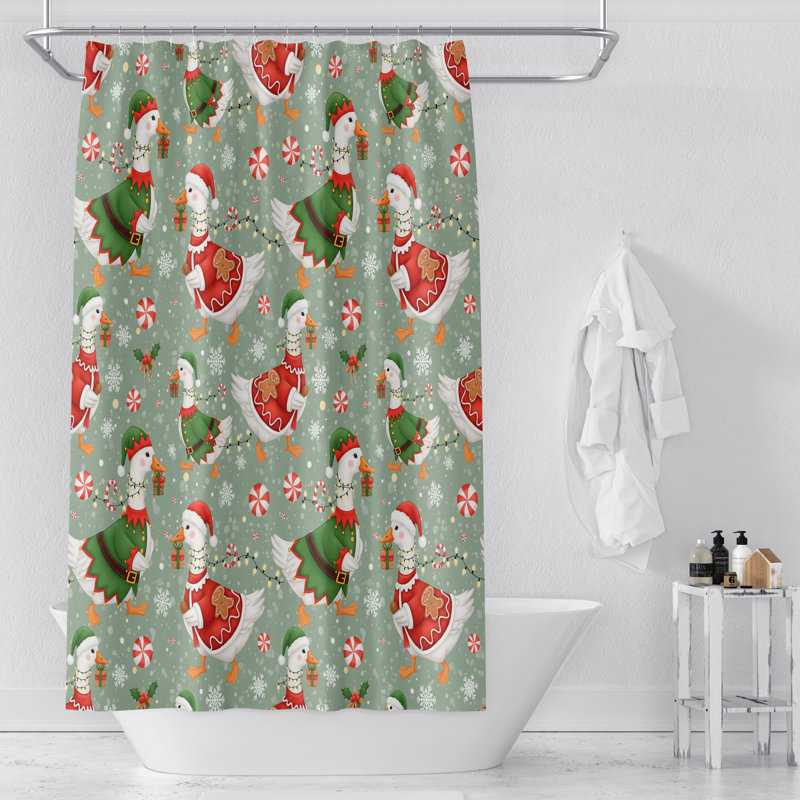 Tapis de douche et tapis de bain Cottage Core, Green Christmas