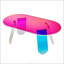 Table basse iridescente en acrylique, table d'appoint durable et élégante pour le salon, la cour et la terrasse