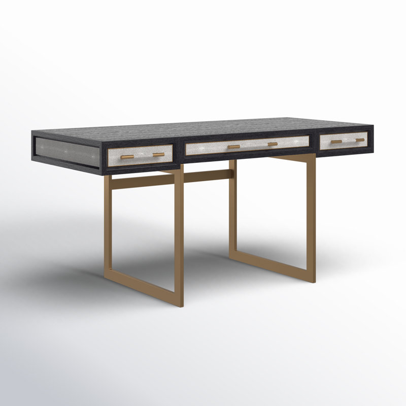 Desk, Gray/Gold
