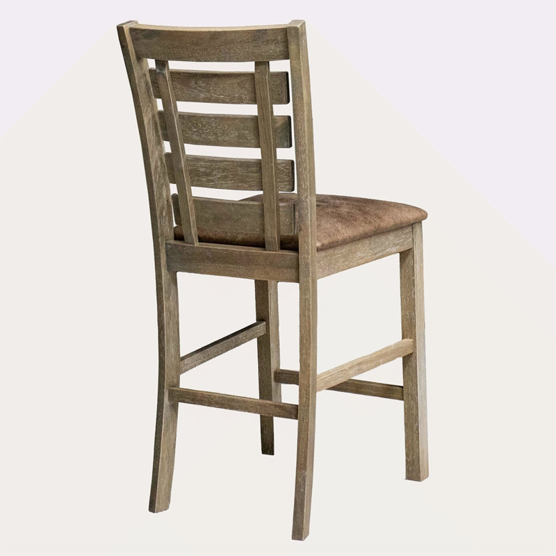 Ensemble de 2 chaises de salle à manger à hauteur de comptoir de style rustique moderne en bois massif