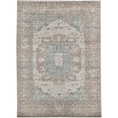 Hand-Knotted High-Quality Silver and Brown Area Rug