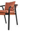 Chaise de salle à manger d'extérieur en eucalyptus noir avec coussin rouge Cezar - ensemble de 2-433840504-433840506