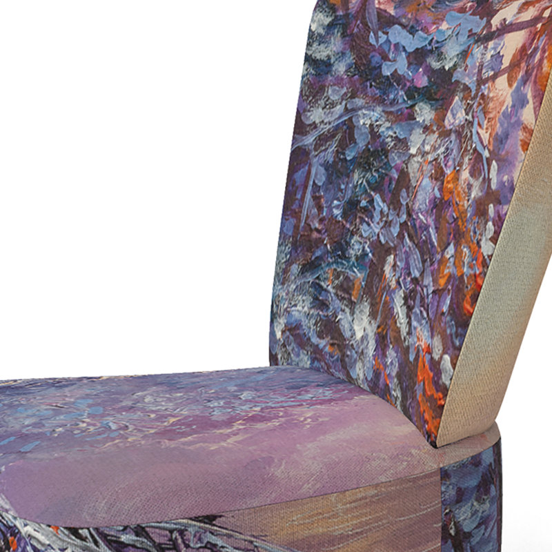 Accent Chair, Beige Floral Pattern Upholstered Decor - Beige Floral Pattern II, Gray/Yellow
