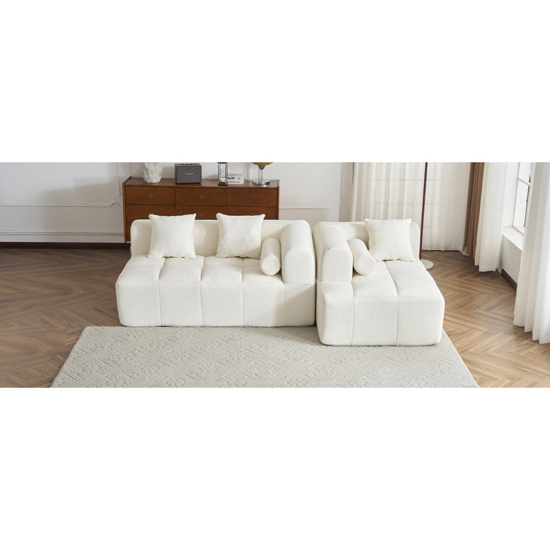 Canapé modulaire de 101,2 pouces avec mousse entièrement compressée, conception modulaire et siège profond pour les salons modernes