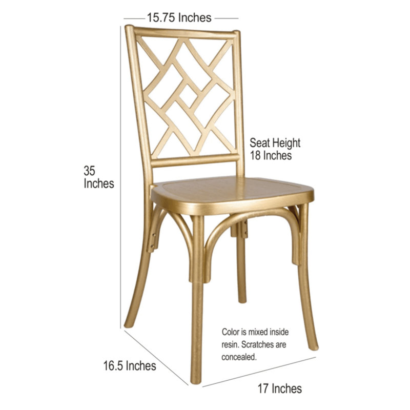 Toughresin Mosaic Chair, 2 Chair Bundle By Chivari, Gold