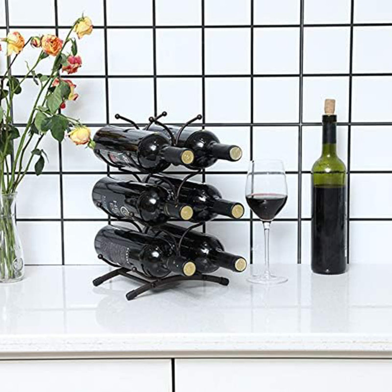 Elyes Tabletop Wine Bottle Rack Black
