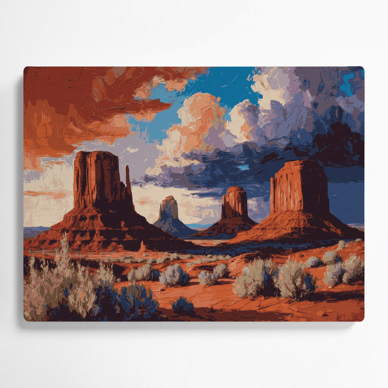 Art mural en métal brun de style sud-ouest Mesa and Butte 108, H 24 po x l 36 po