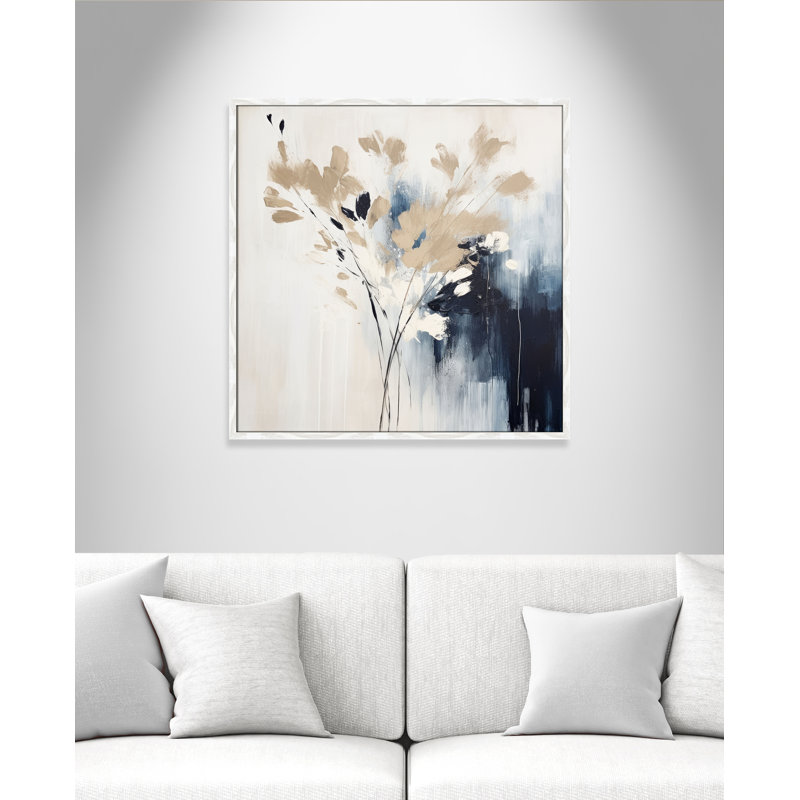 «Bliue Earthly Neutralité II» par Irena Orlov, L 32 po x H 32 po, Impression encadrée, White Woodgrain