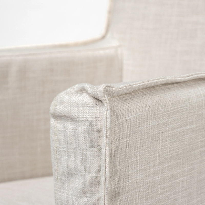 Chaise avec accoudoirs en lin Rosanella
