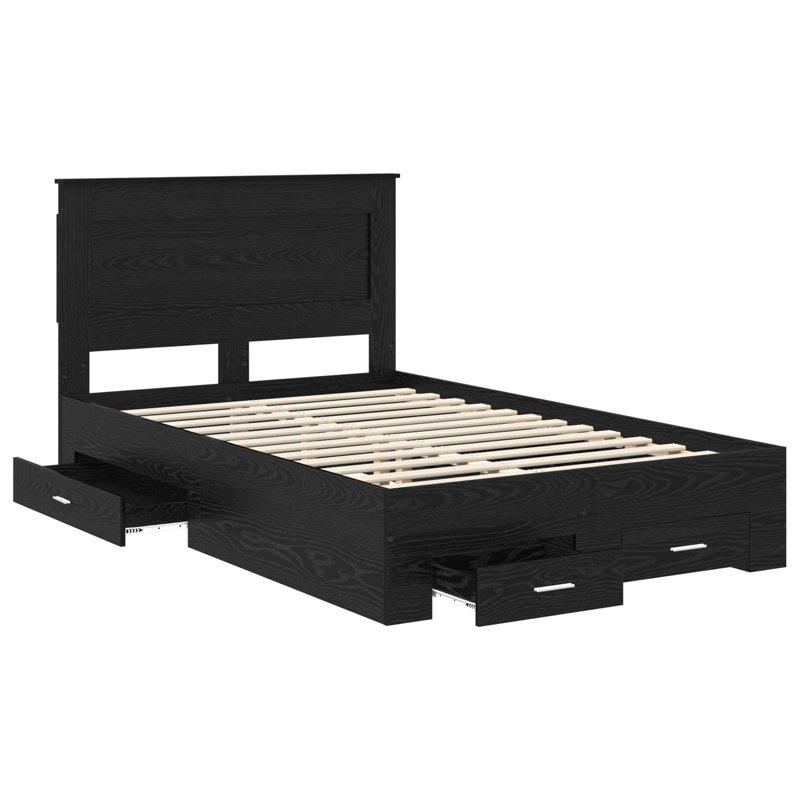 Bed, Black Oak, European Double (140 x 200 cm)