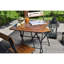 Table et chaises de jardin élégantes (3 pièces), noyer et noir, table: 23,6 po x 28,7 po x 23,6 po | Chaises: 15,7 po x 32,7 po x 15,7 po, 100% panneau de fibres à densité moyenne avec pieds en métal | Polyvalent, assemblé, rangement supplémentaire, parfait pour une utilisation extérieure et intérieure-798251635-798251646