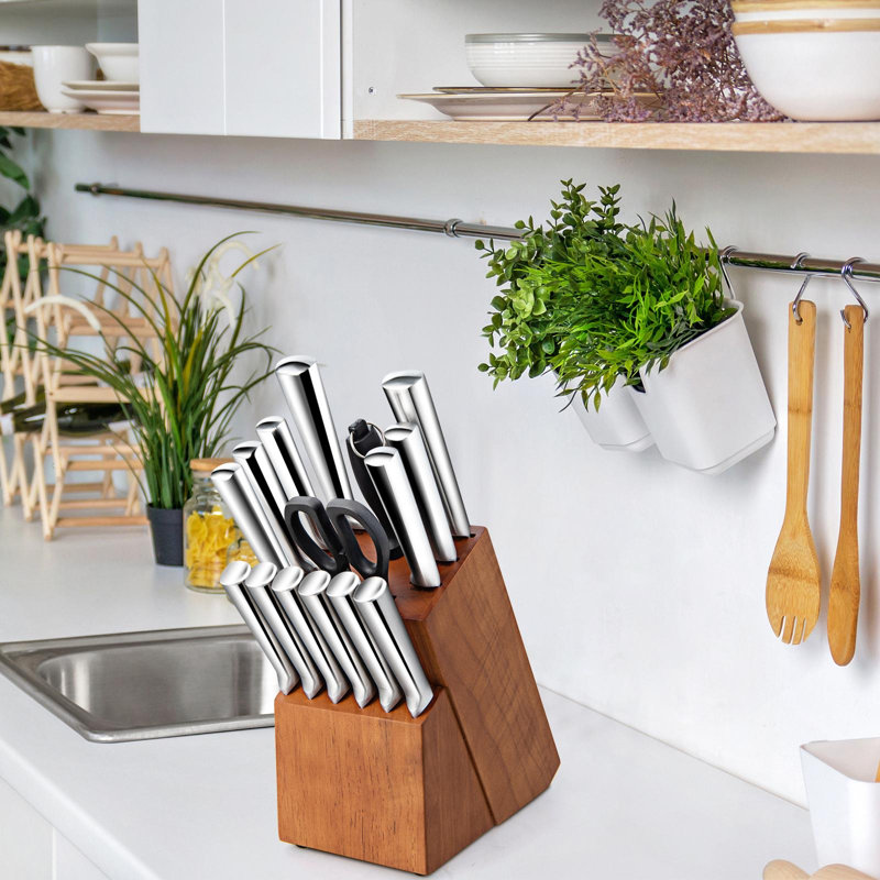 Ensemble de 16 couteaux de cuisine en acier inoxydable Giantex