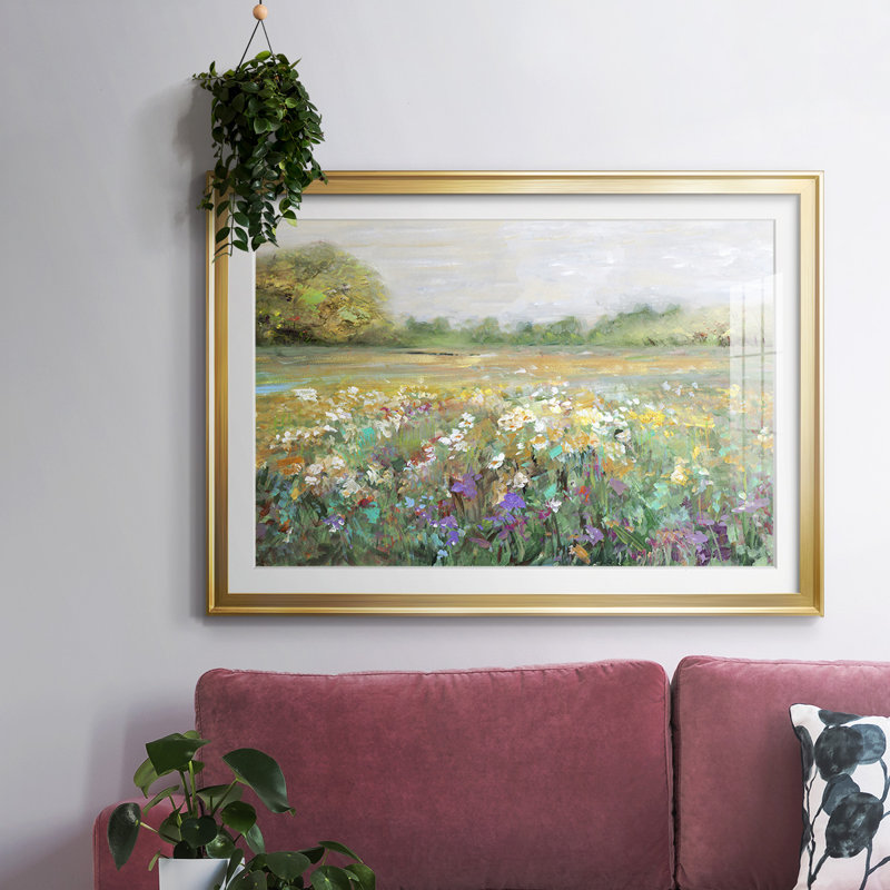 Country Meadow, reproduction d'art encadrée, Or, H 19 po x l 27 po x P 1,5 po