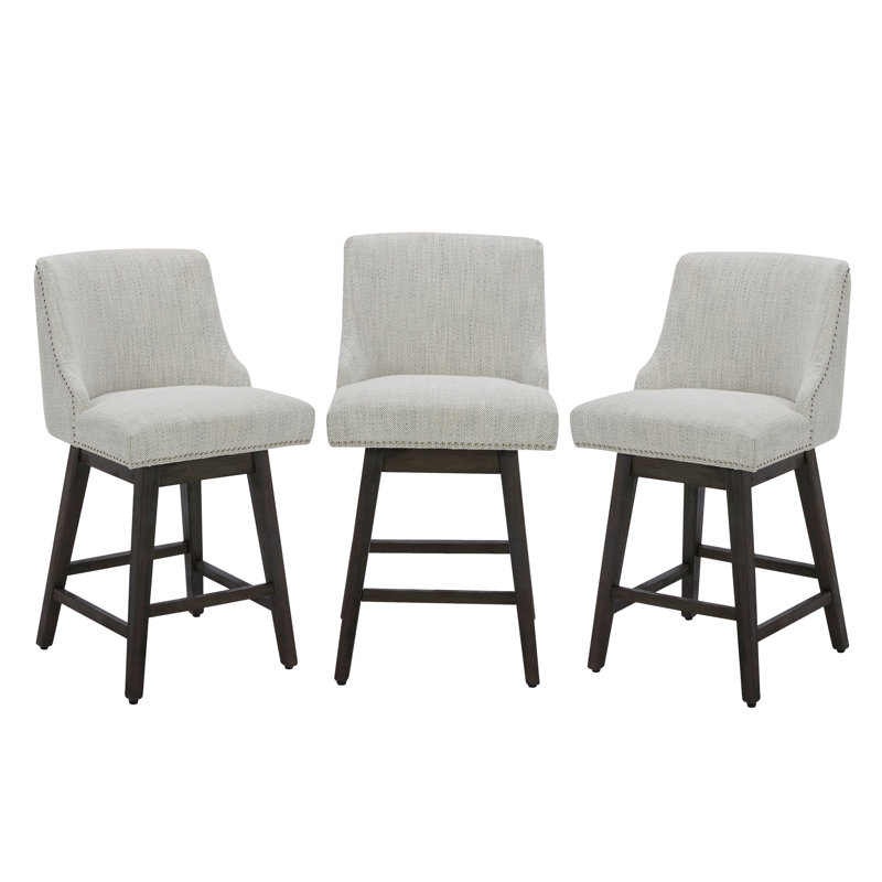 Arvelle Swivel Upholstered Counter Stool, Ivory