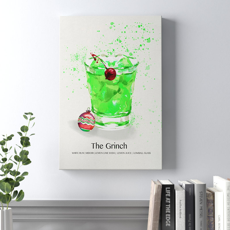 The Grinch Cocktail - Wrapped Canvas Print, 18" H x 12" W x 1.5" D