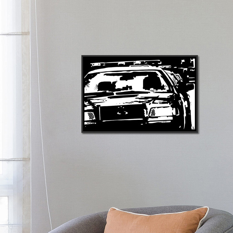 " Police " by Giuseppe Cristiano, 18" H x 26" W x 1.5" D, Black Framed Canvas, No Mat