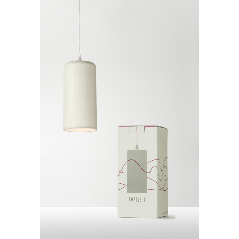 Be.pop 1 - Light Cylinder Pendant, Light Grey, White