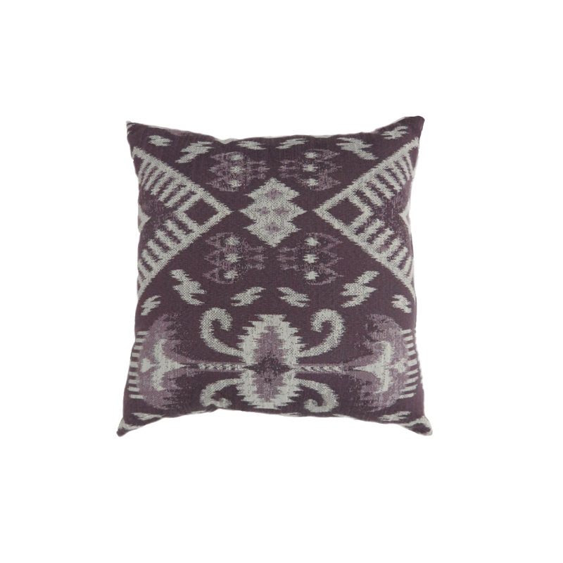 Housse et insert de coussin carré Ikat, H 22 po x l 22 po, Polyester, Ikat mauve