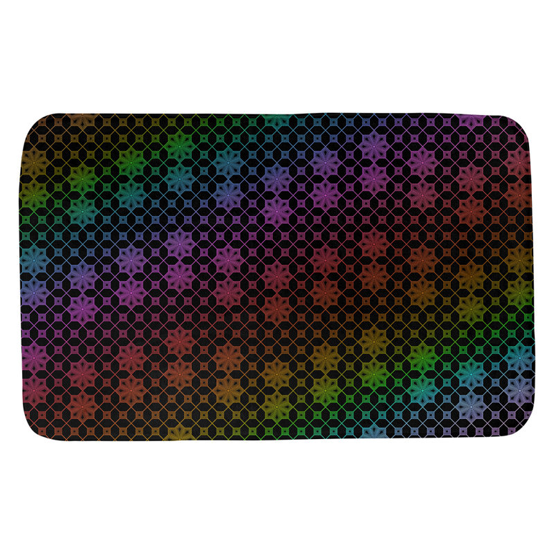 Tapis de bain en treillis Leffel, l 21 po x L 34 po, Arc-en-ciel