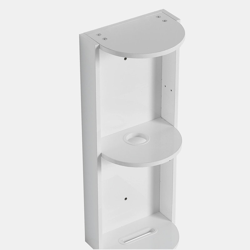 12" Bathroom Wall-Mounted Storage Rack, White