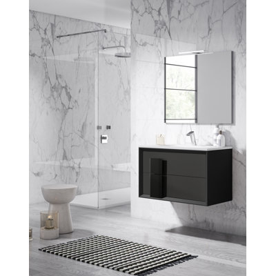 Ensemble de meuble-lavabo simple mural Zak