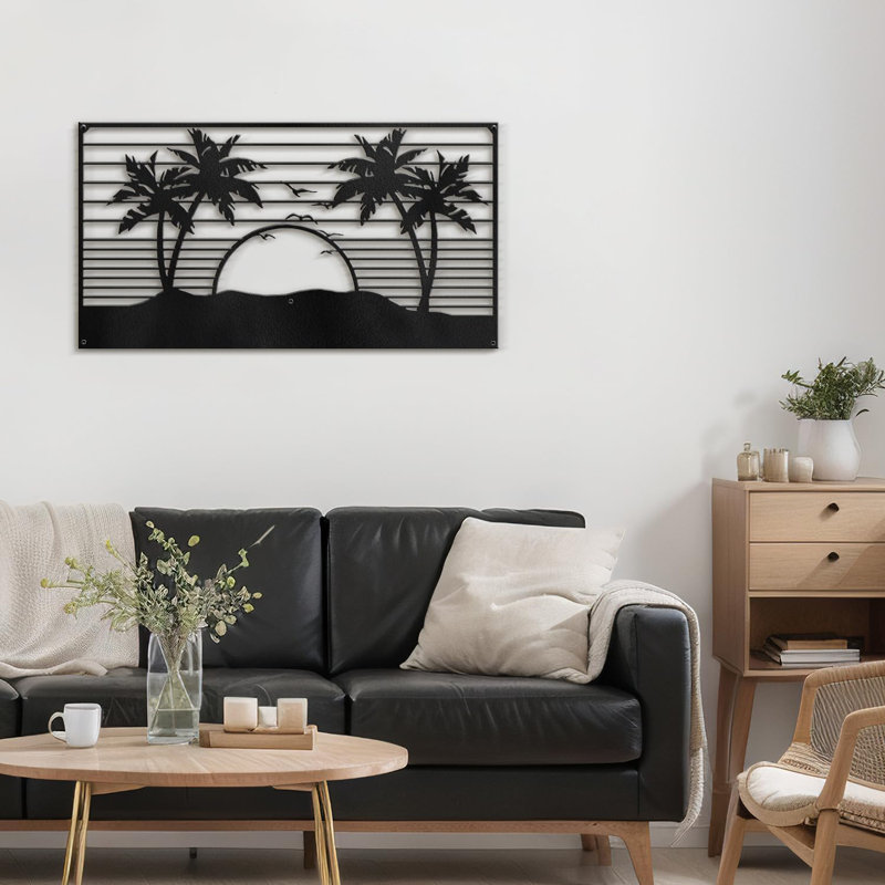 Décoration de soirée murale décorative abstraite moderne, Noir, H 19,44 po x l 36 po x P 0,05 po