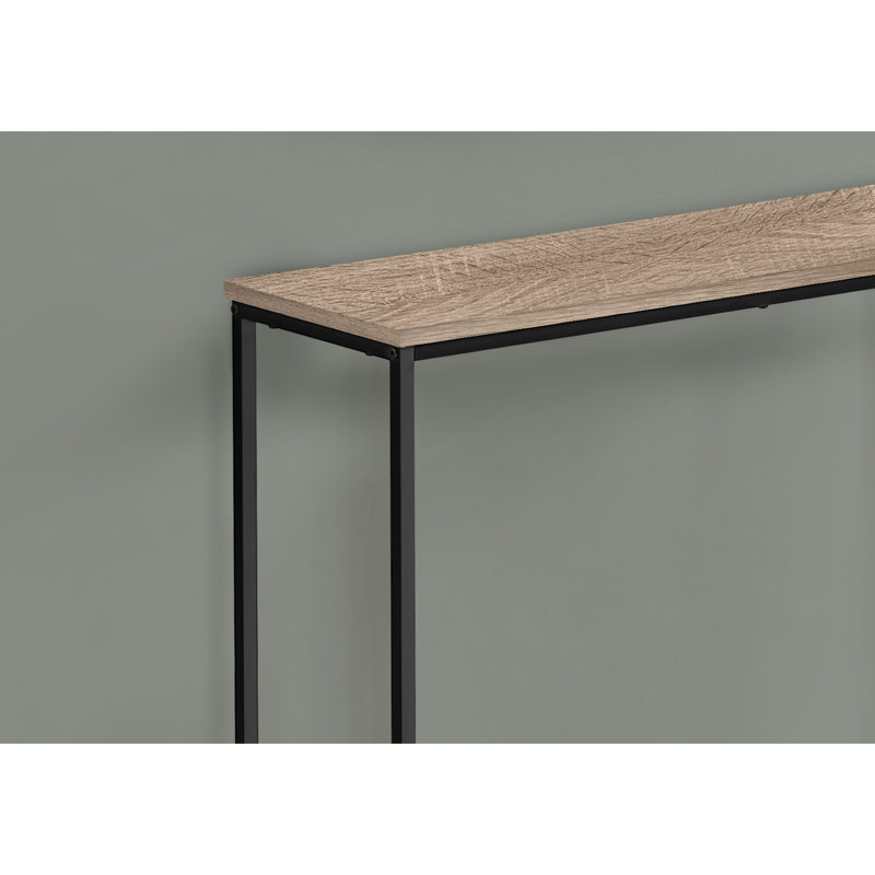 Console de chambre à coucher aux lignes épurées - Stratifié taupe et métal noir pour le salon