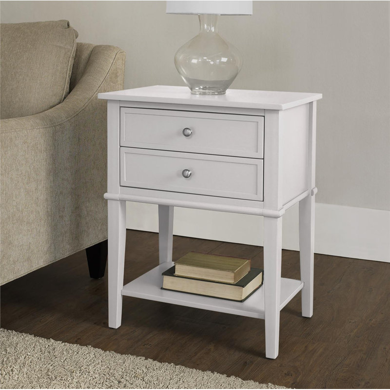 Jesse End Table, Cream/Antique White