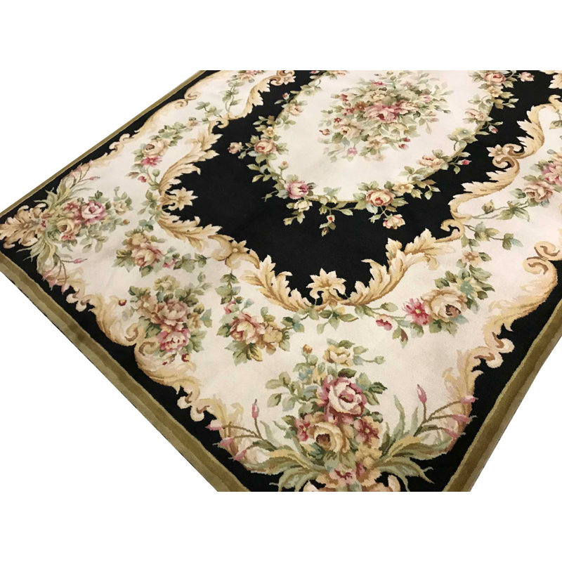 Tapis beige noué à la main de haute qualité