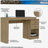 Expandable home office desk, pine-134049288