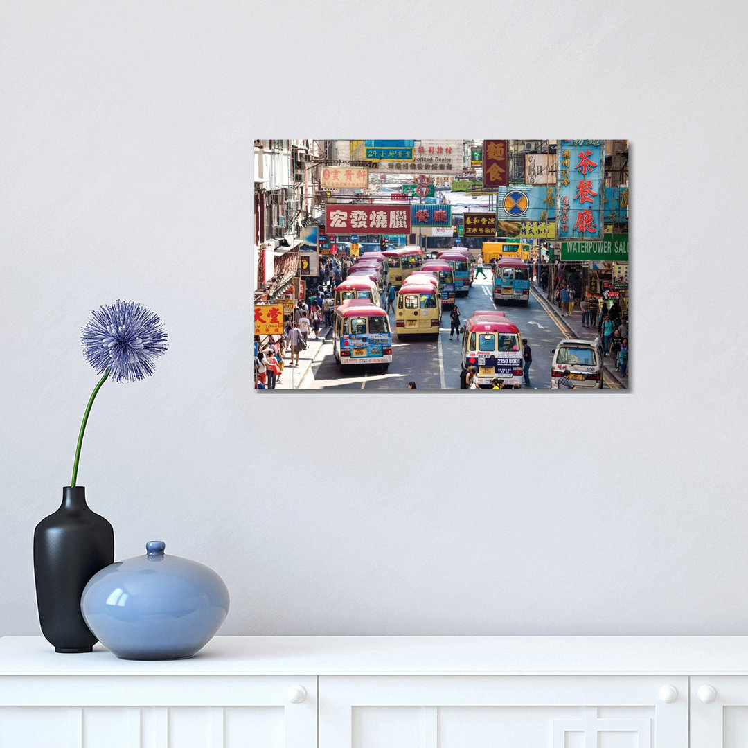 Street Scene In Hong Kong by Matteo Colombo - Wrapped Canvas Print