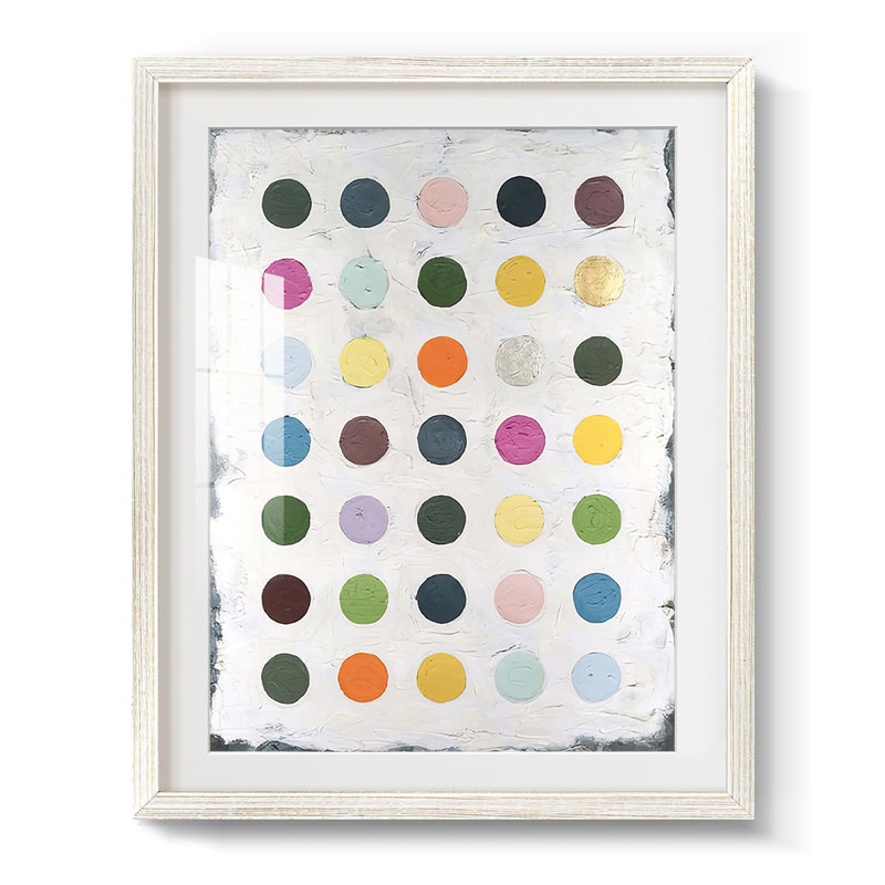 Chroma Dots I - impression encadrée, H 19,5 po x l 16,5 po, Blanc