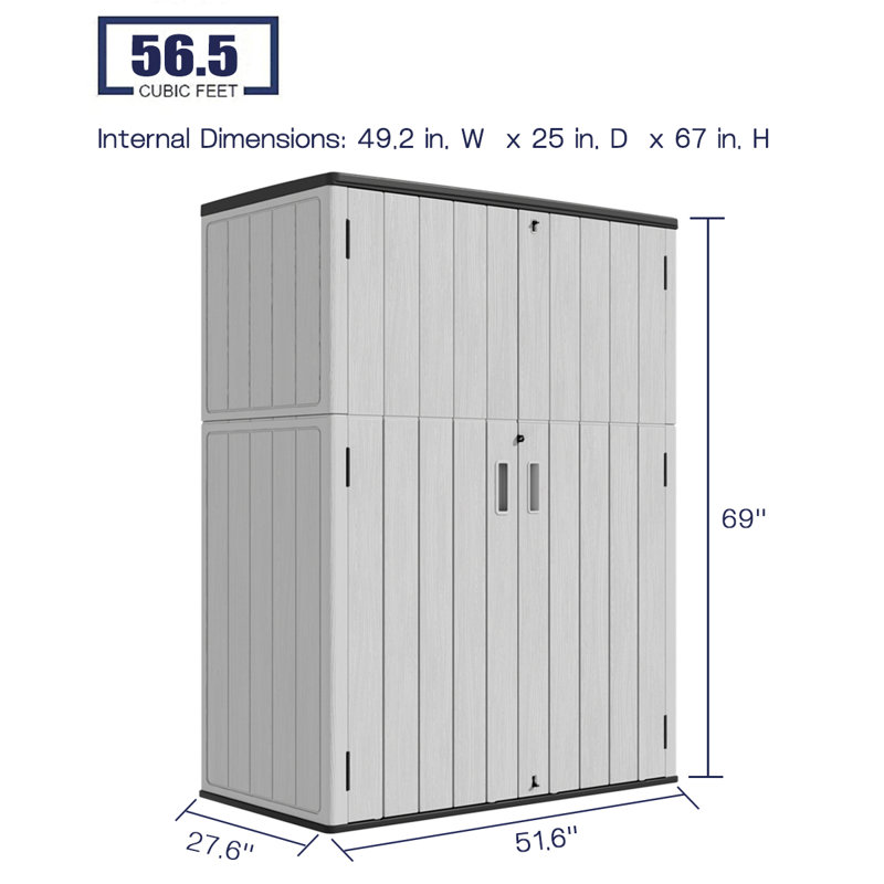 Remise de rangement d'extérieur 57 pieds cubes KINYING