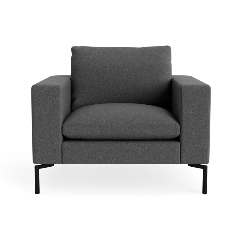 MTO - La nouvelle chaise longue standard avec pieds noirs, Gris Gabro