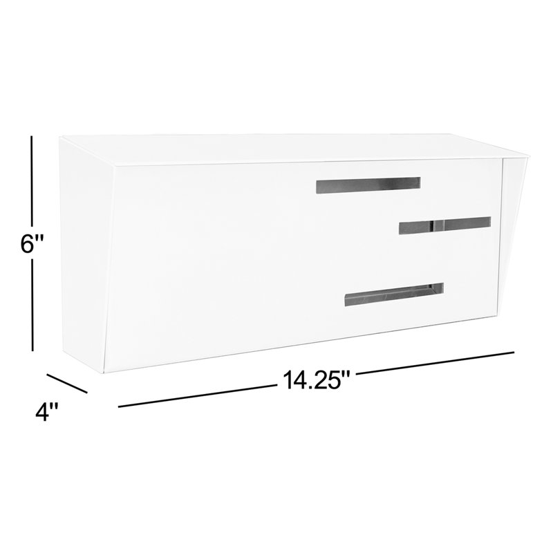 Modern Aluminum Wall Mounted Mailbox, Black/Robin Egg