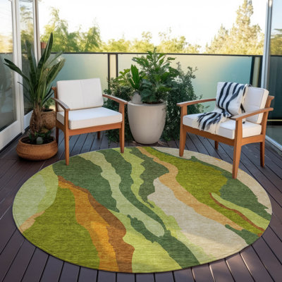 Tapis intérieur / extérieur vert Petala 