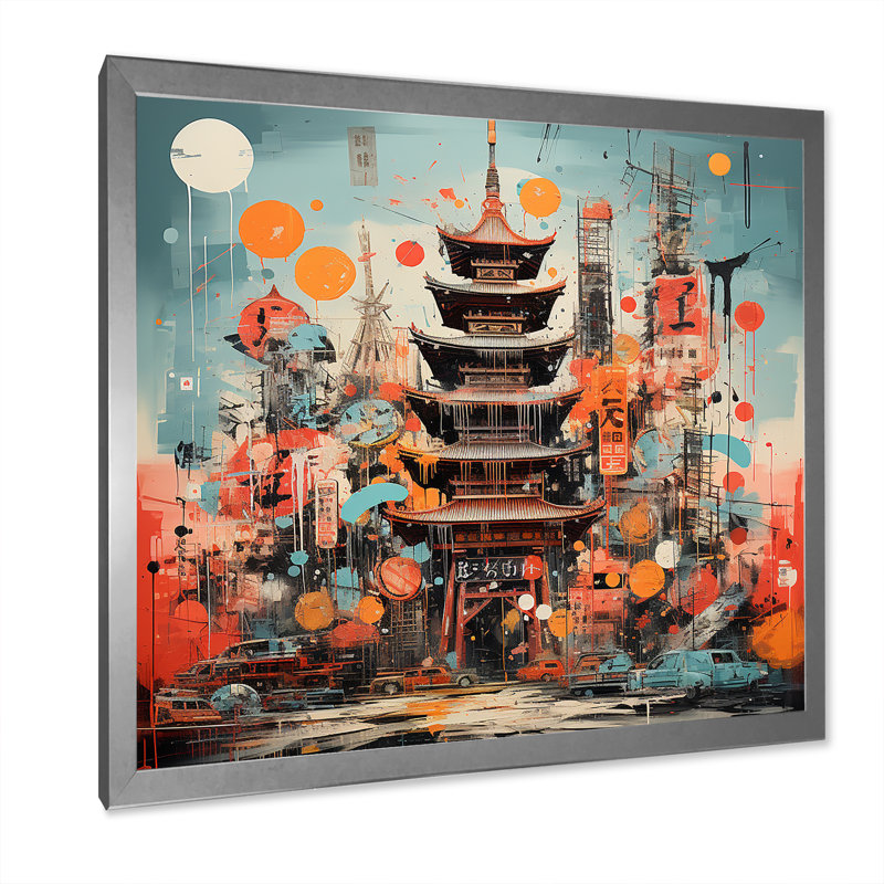 Paysage de rêve de Pékin - art mural de Pékin, Cadre simple argenté, H 36 po x l 36 po x P 1,5 po