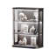 Rounded Display Cabinet With Glass Door, 3-tier Curio Cabinet With 3 Color Lights For Collectibles, Human Body Sensor-925670328