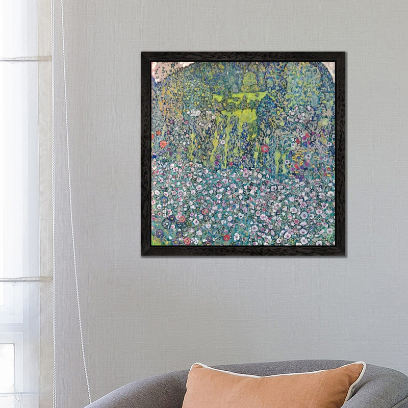 Gustav Klimt Garden Landscape On The Hill by Gustav Klimt - Print on Canvas, 66.04 cm H x 66.04 cm W, Black Framed