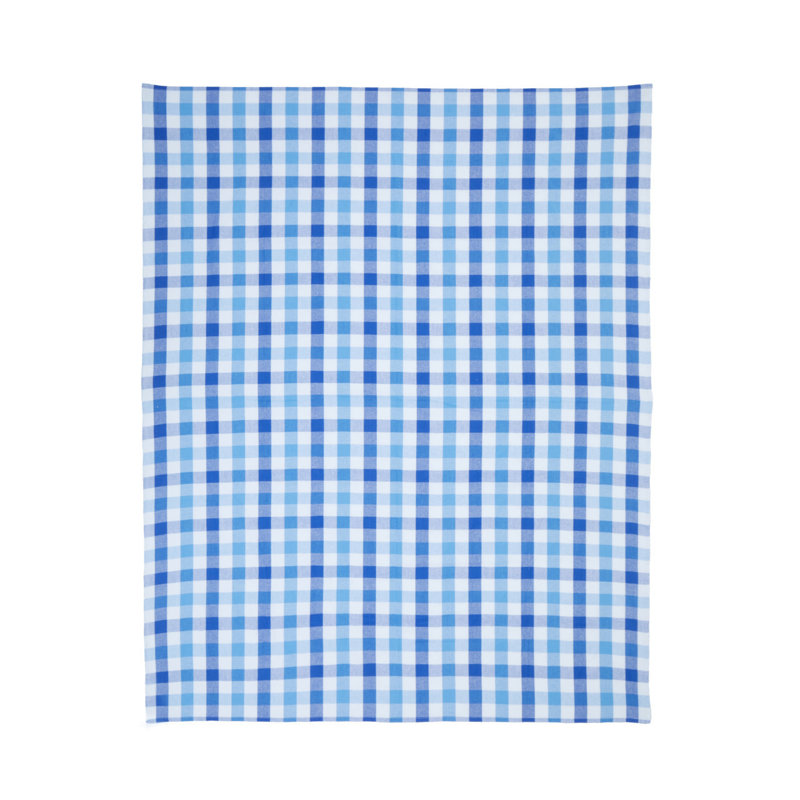 --- Rectangular Tartan Tablecloth, Blue