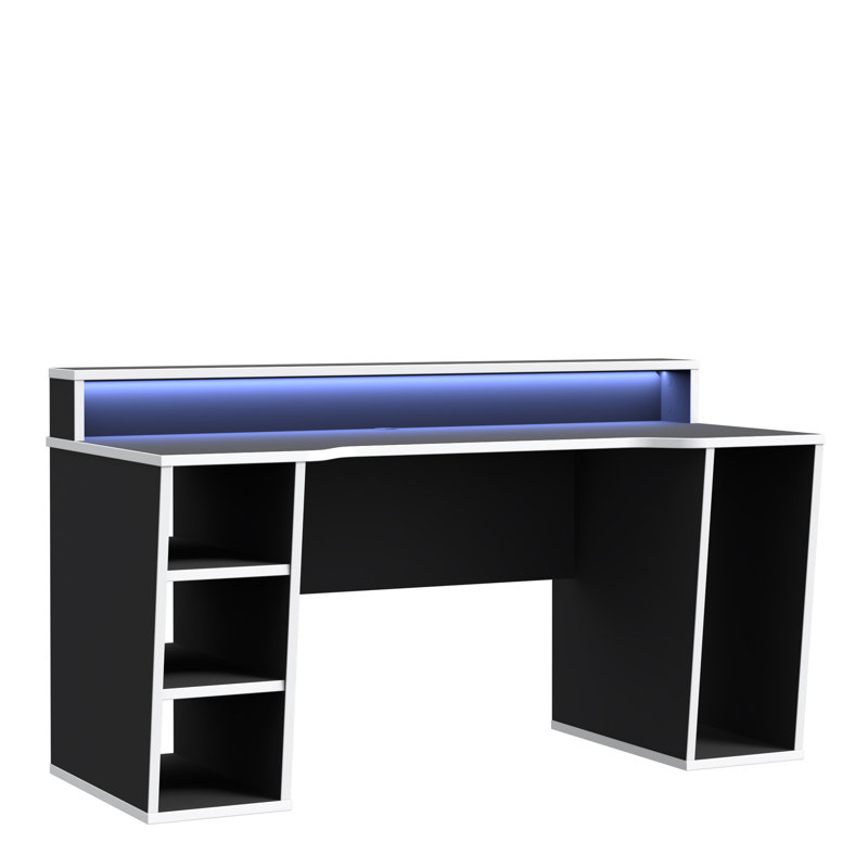 Billat Computer Desk, Black/White