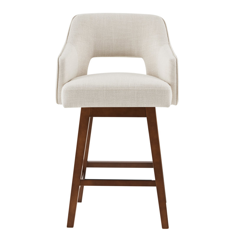 Tabouret de comptoir rembourré Lainey, Lin Performance Effie