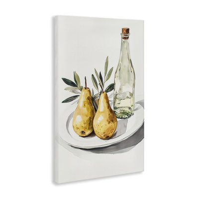 Pears and Bottle Platter Canvas, design by Heidi Kuntz