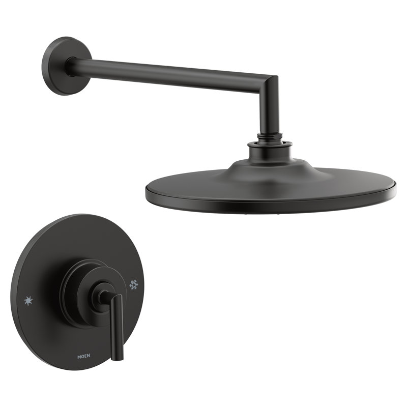 Arris Pressure Balance Shower Faucet Trim with Lever Handle, Matte Black
